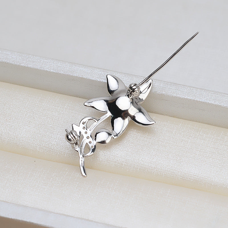 S925 sterling silver brooch setting  (B-5)