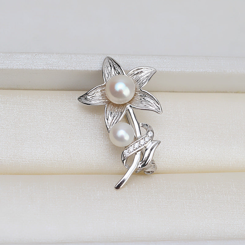 S925 sterling silver brooch setting  (B-5)