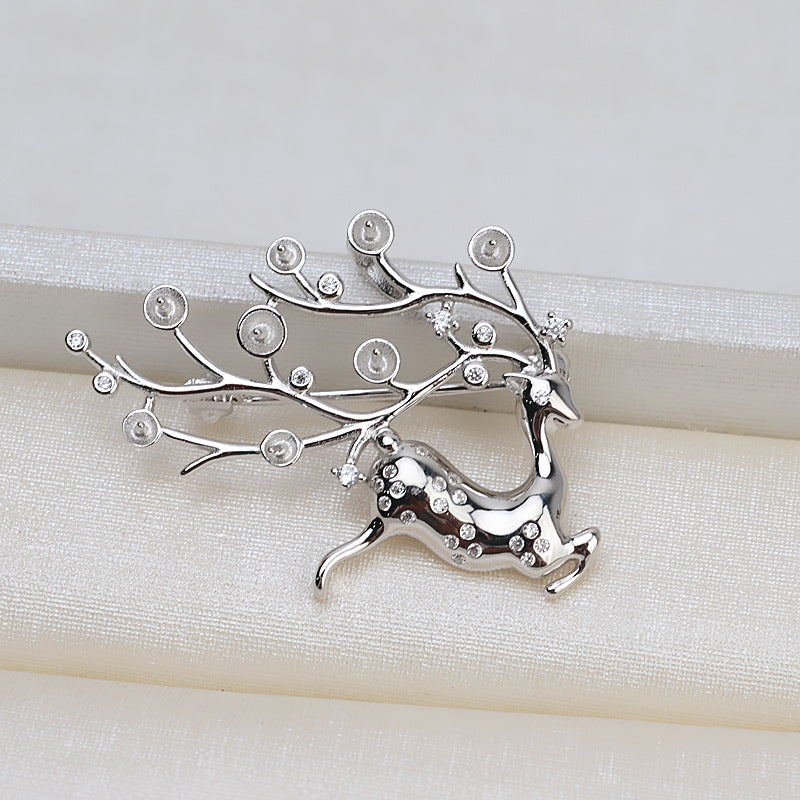 S925 sterling silver brooch setting  (B-8)