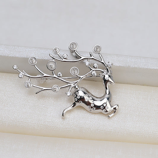 S925 sterling silver brooch setting  (B-8)