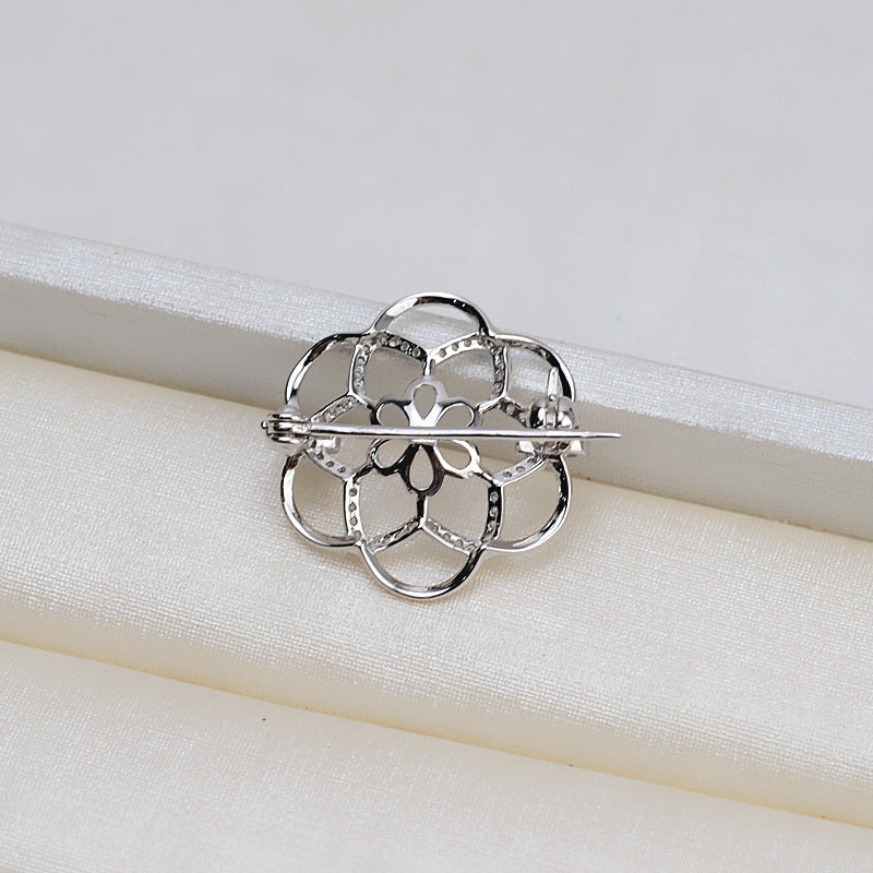 S925 sterling silver brooch setting  (B-4)