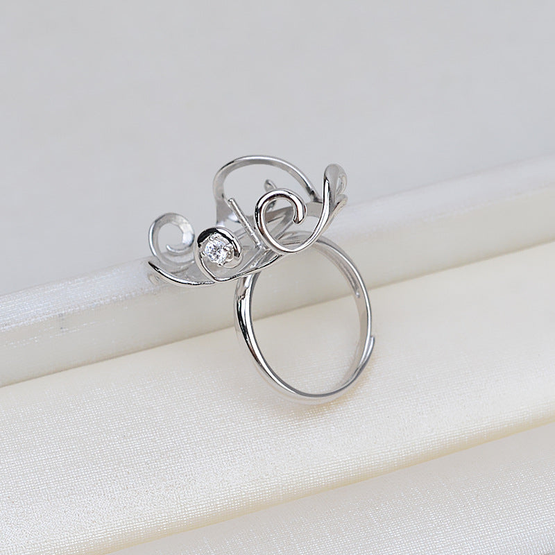 S925 sterling silver ring baroque setting (B40)