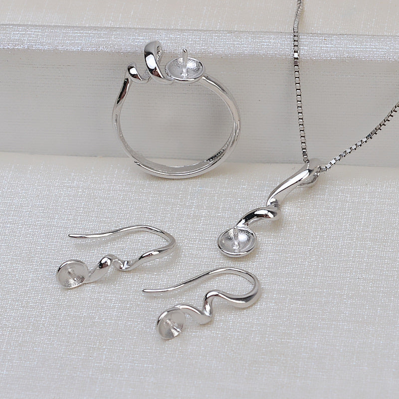 S925 sterling silver ring & pendant & earring setting