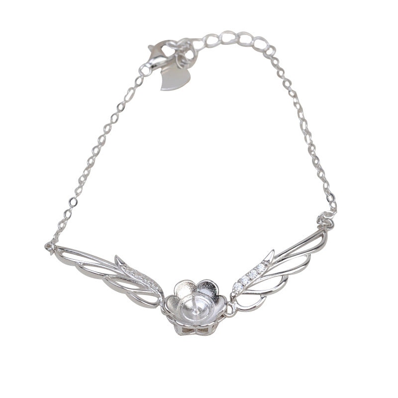 S925 sterling silver bracelet set setting (B13)