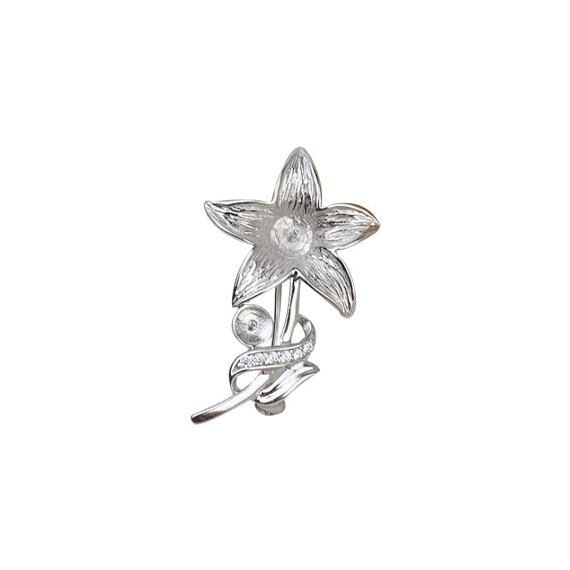 S925 sterling silver brooch setting  (B-5)