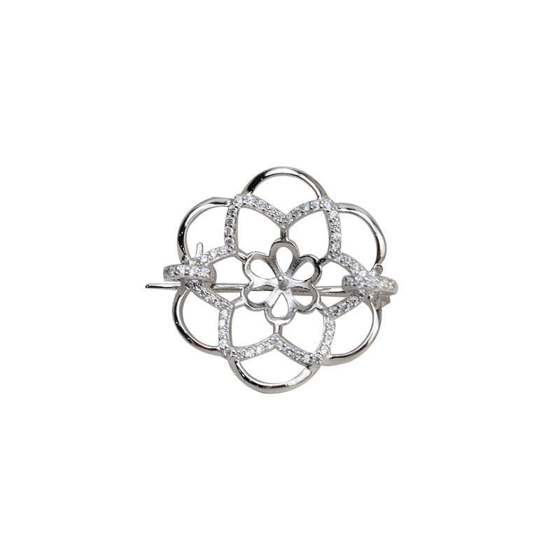 Monture de broche en argent sterling S925 (B-4)