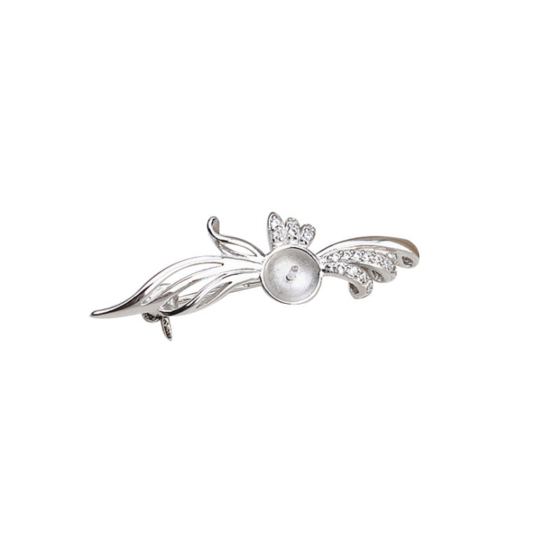 Monture de broche en argent sterling S925 (B-1)