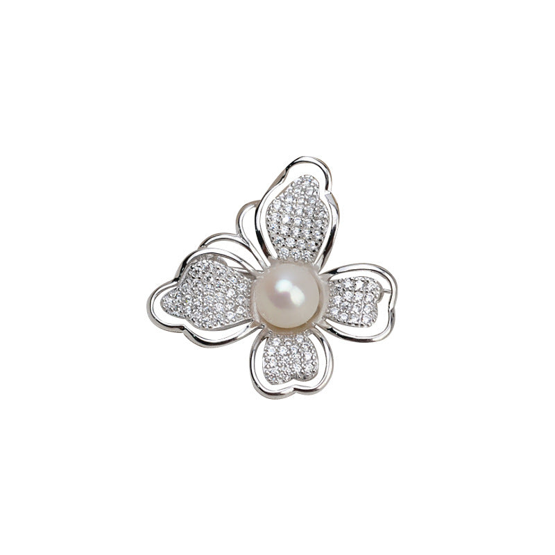 S925 sterling silver brooch setting  (B12)