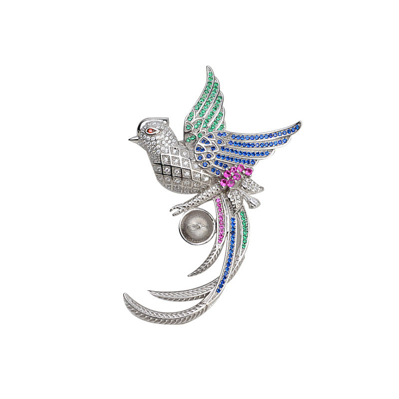 S925 sterling silver brooch setting  (B-14)