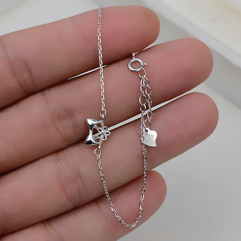 S925 sterling silver bracelet set setting (B17)