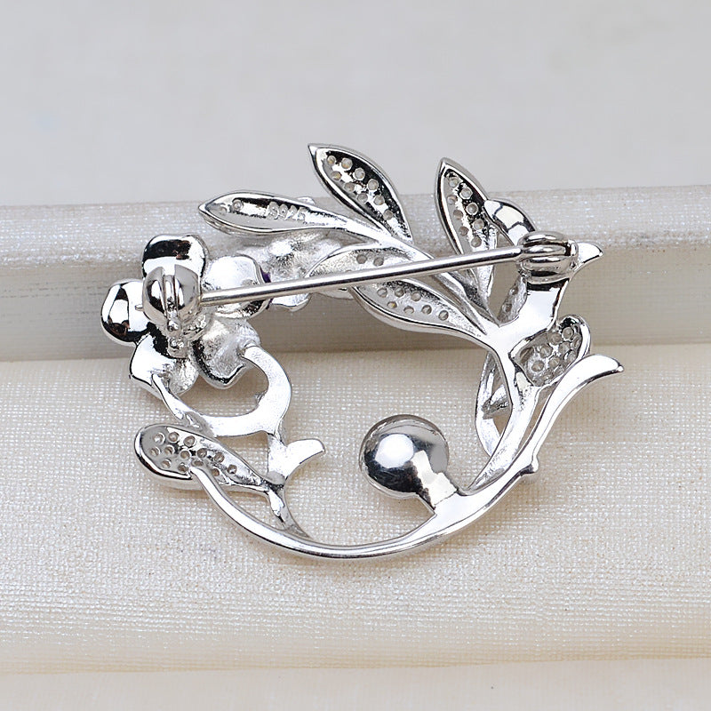 S925 sterling silver brooch setting  (B-11)