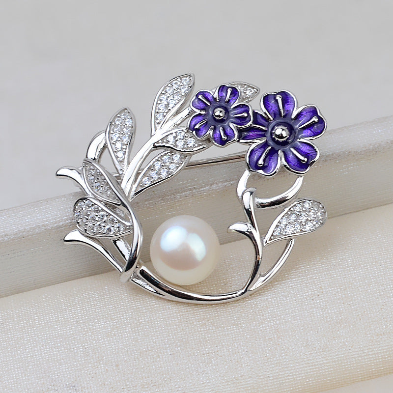 S925 sterling silver brooch setting  (B-11)