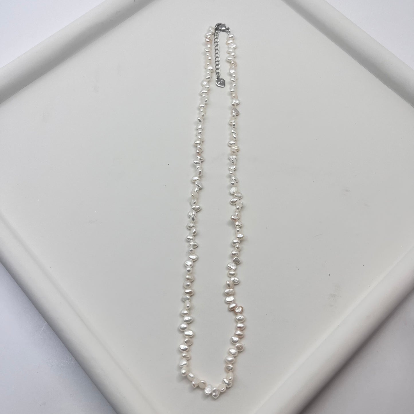 white keshi pearl necklace