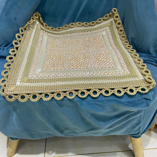 Coussin de siège en perles d'eau douce, décoration de canapé artisanale, cadeau (G3)