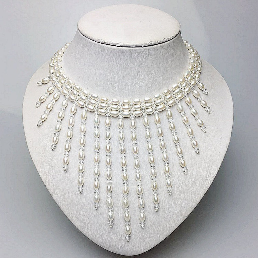 New arrival full pearl  necklace tassels USD180