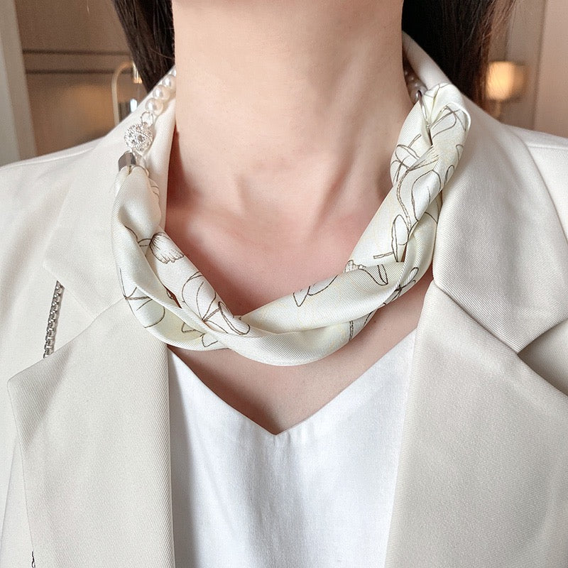 New arrival 2023 summer scarf pearl necklace USD40