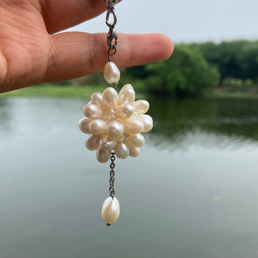 Pearl keychain for car schoolbag handbag phone decoration