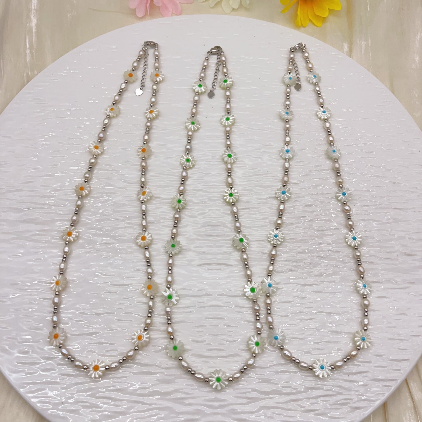 seawater shell Daisy and pearl set