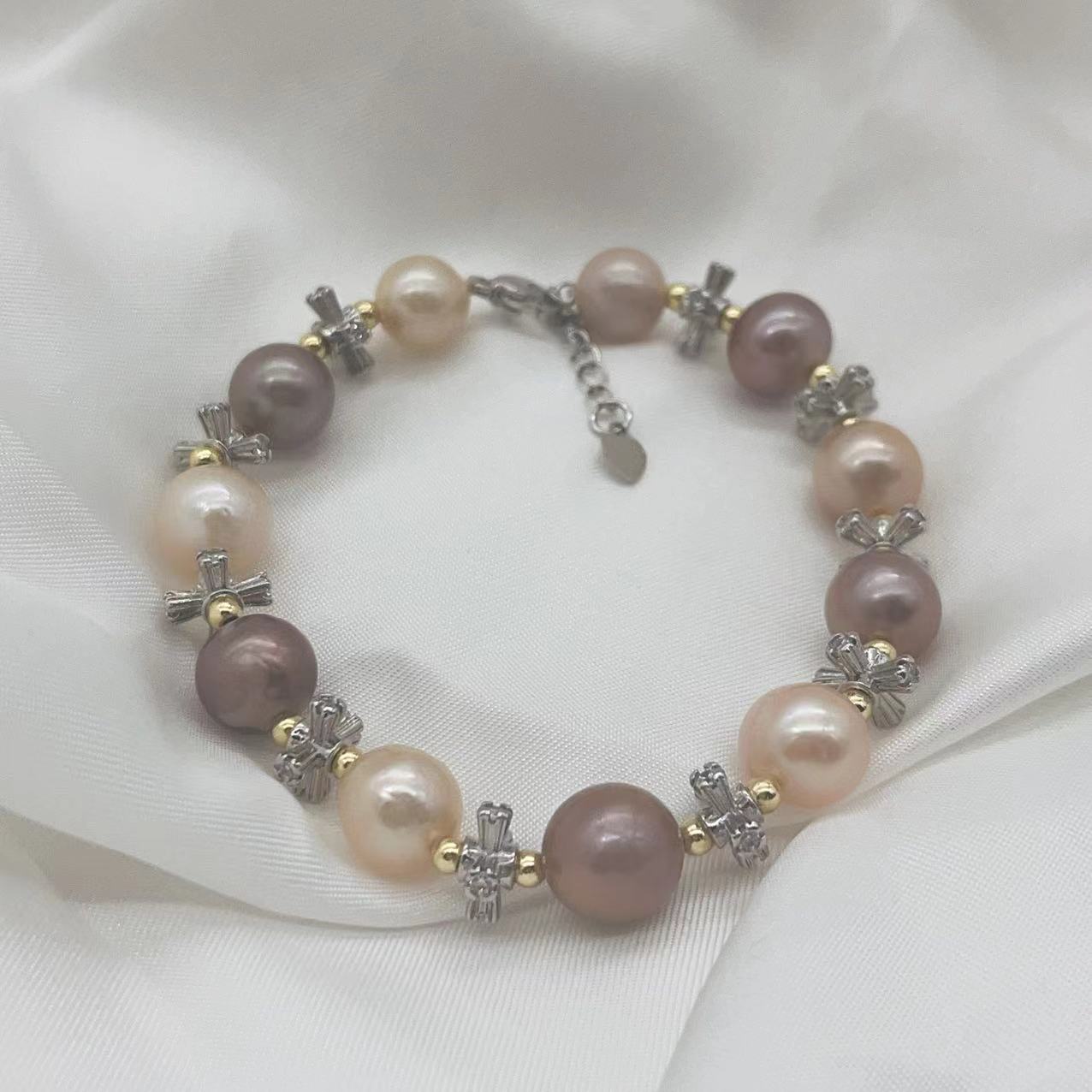 Edison and cross bead bracelet