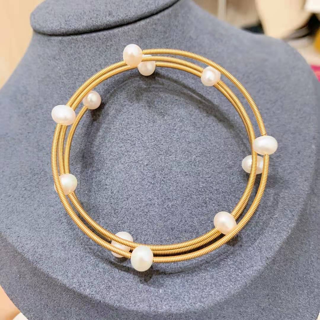 Woven pearl Bangle （B28）