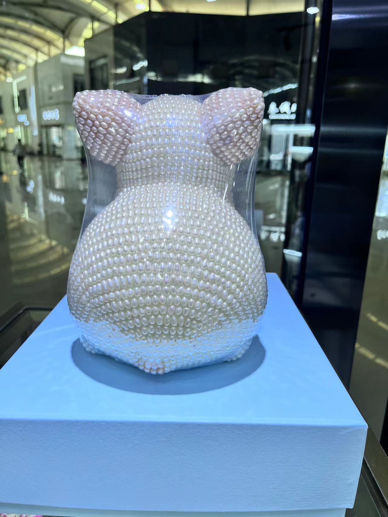 Sculpture de cochon en perles d'eau douce, artisanat de décoration de maison, cadeau