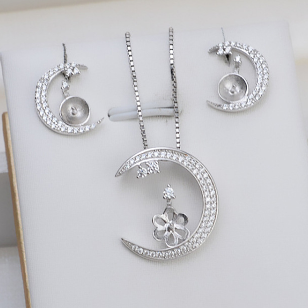 S925 sterling silver set setting (S14-1)