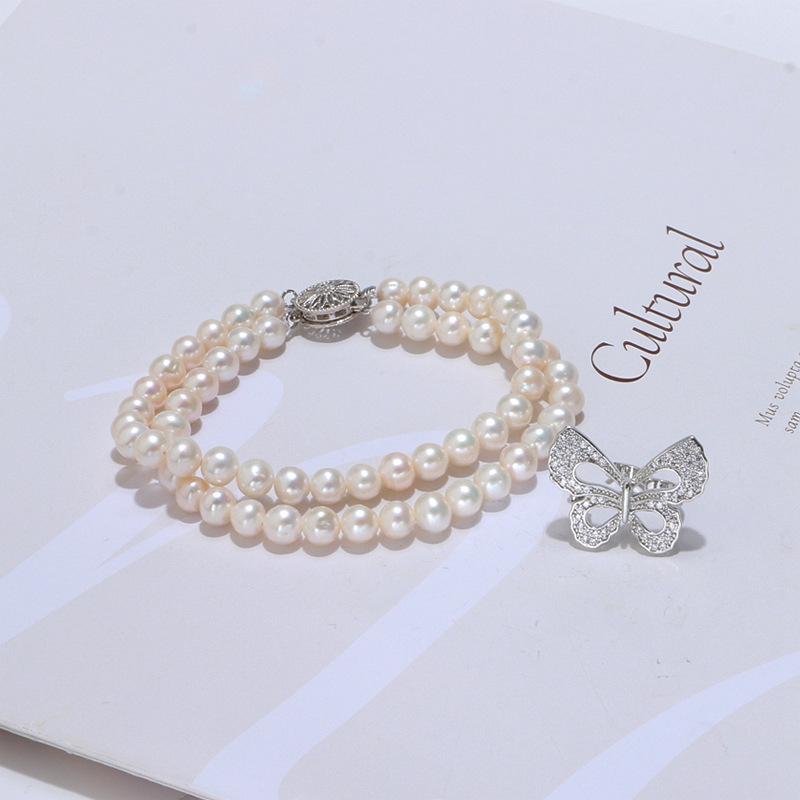 Butterfly pearl bracelet