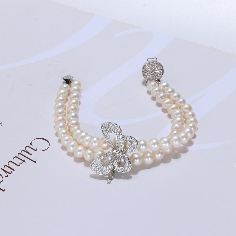 Butterfly pearl bracelet