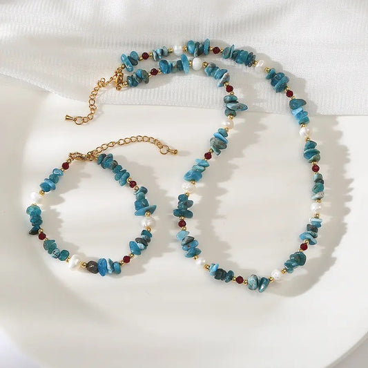 (J067)Exquisite Bohemian Baroque Pearl set Elegant Statement Pieces