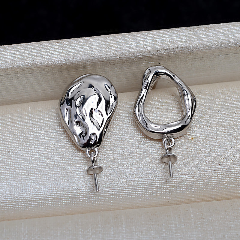 S925 sterling silver earring baroque setting (B3)