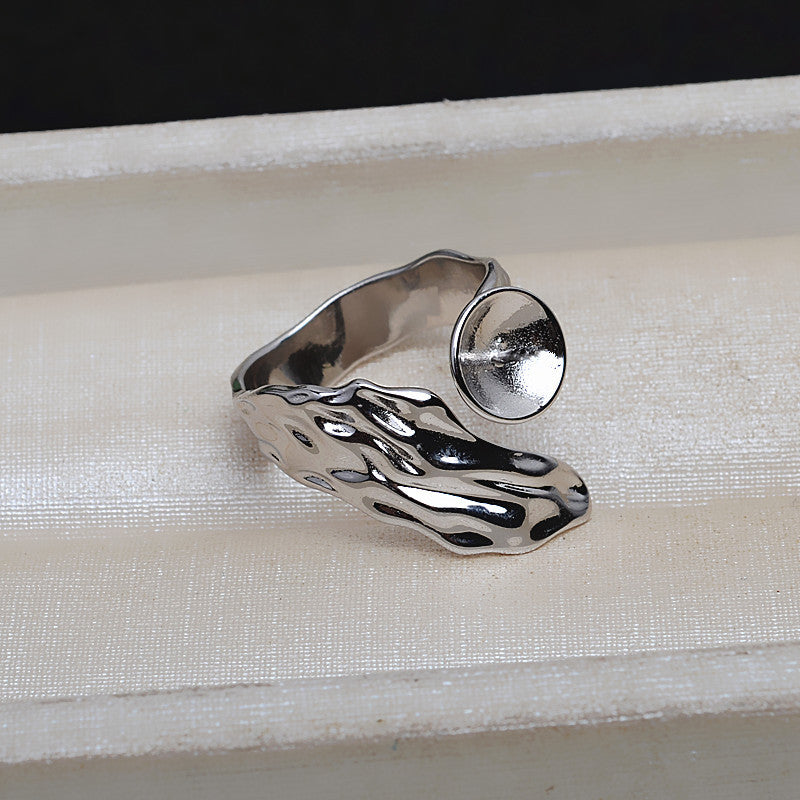 S925 sterling silver ring baroque setting for  (B15)