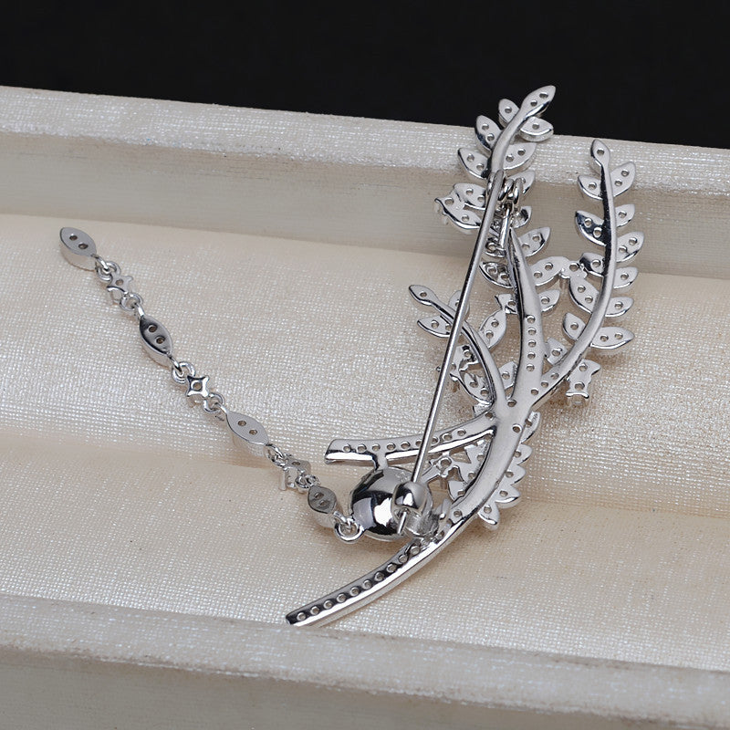 S925 sterling silver brooch setting  (B-13)