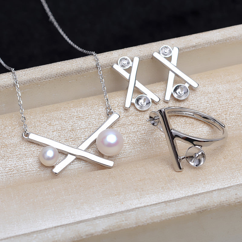 S925 sterling silver set setting (S27-1)