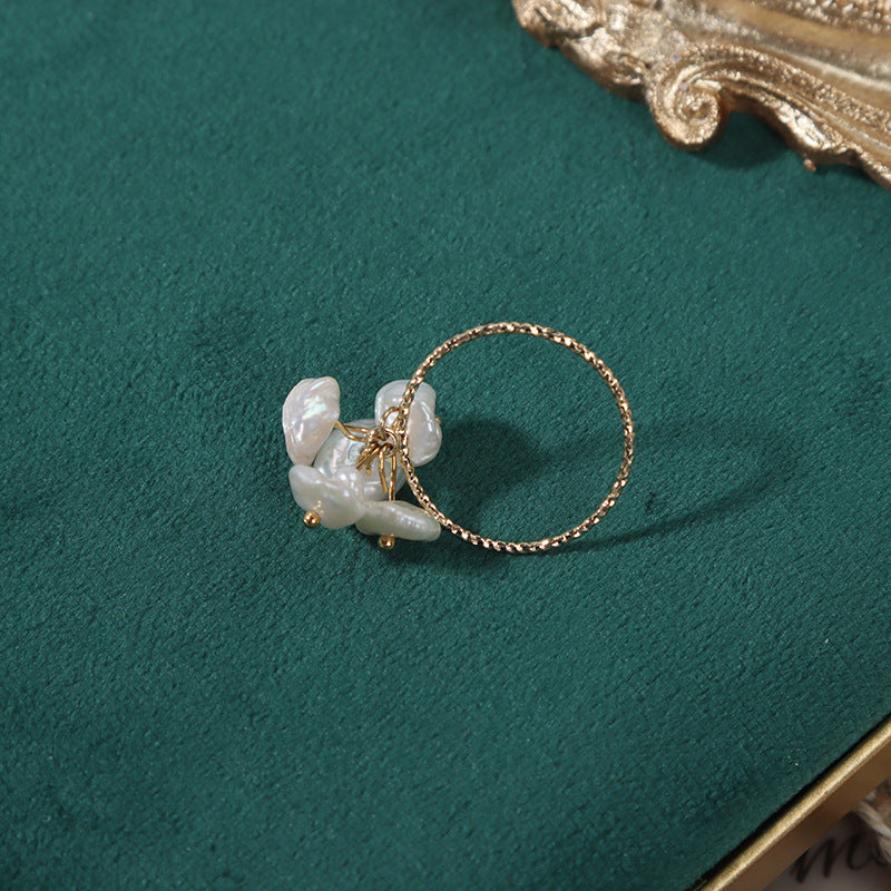 Keshi pearl  Fresh water pearl Baroque ring