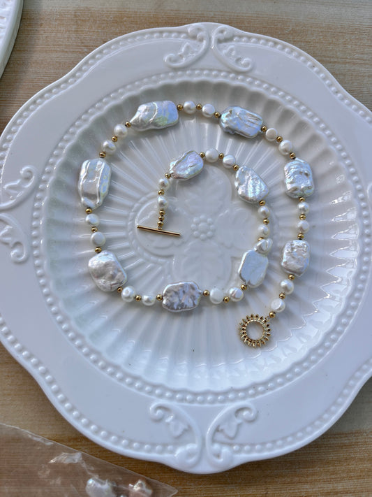 Rectangle necklace And earring for  Michele