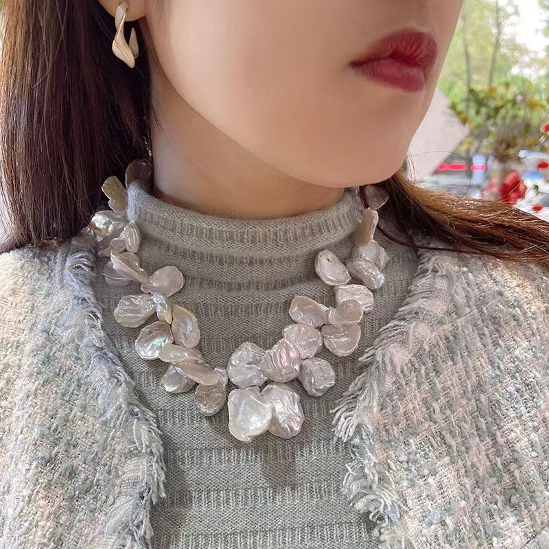 Baroque pearl necklace USD600  (N6)