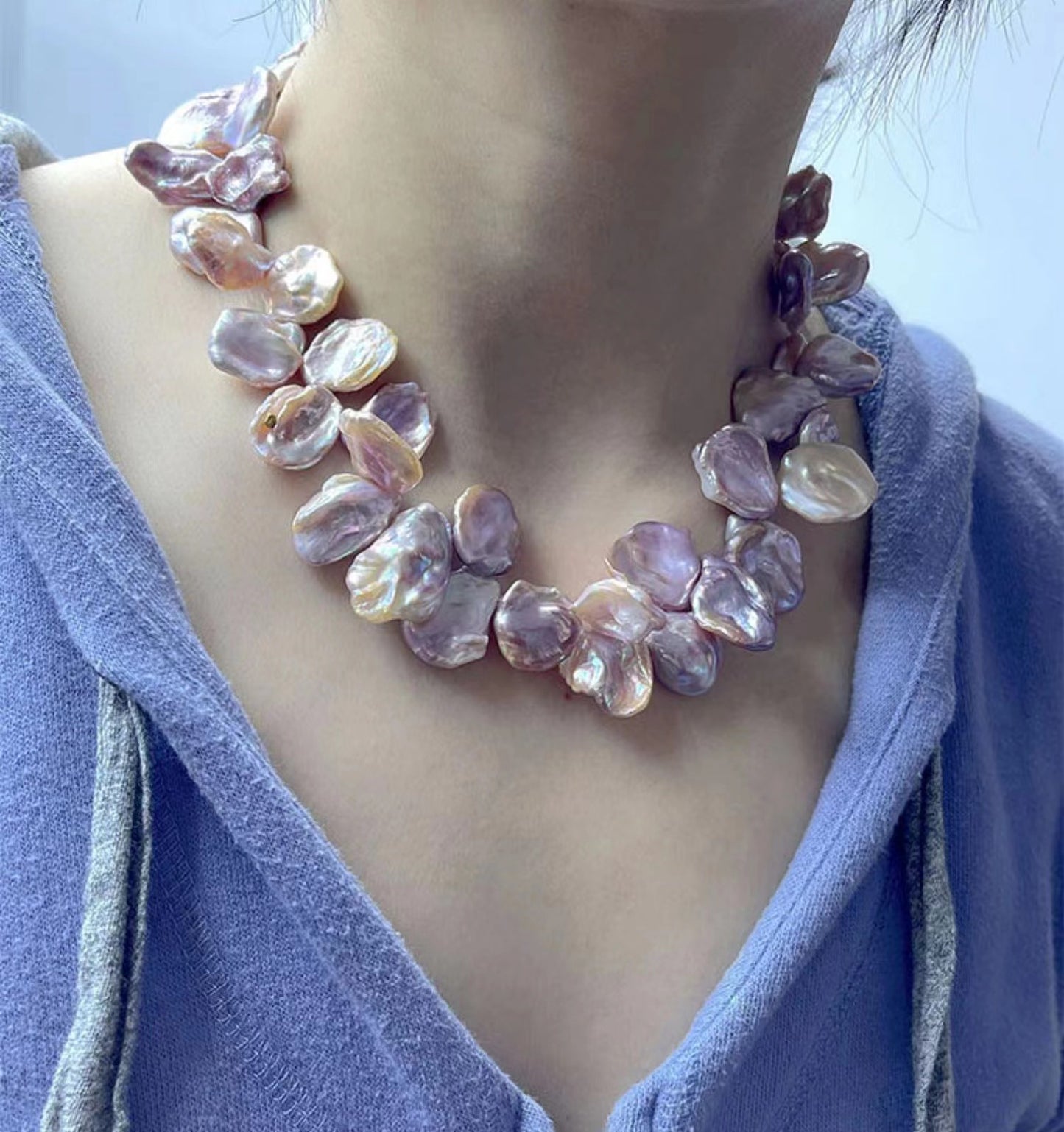 Baroque pearl necklace USD600  (N6)