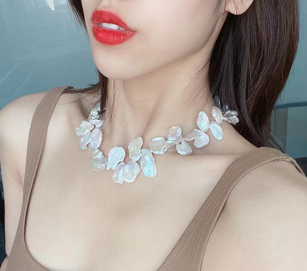 Baroque pearl necklace USD600  (N6)