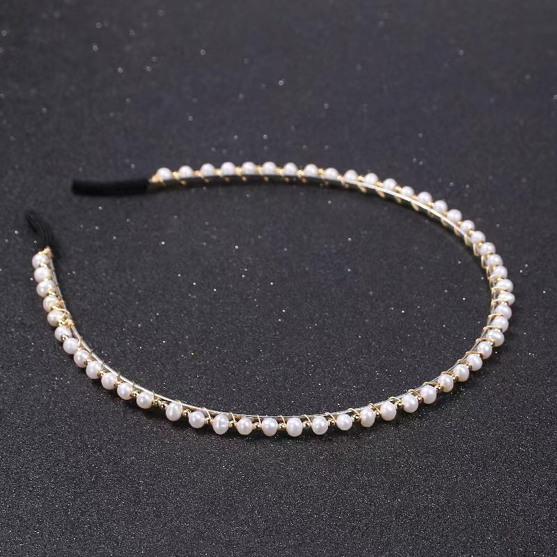 Fresh water pearl head band (H14)