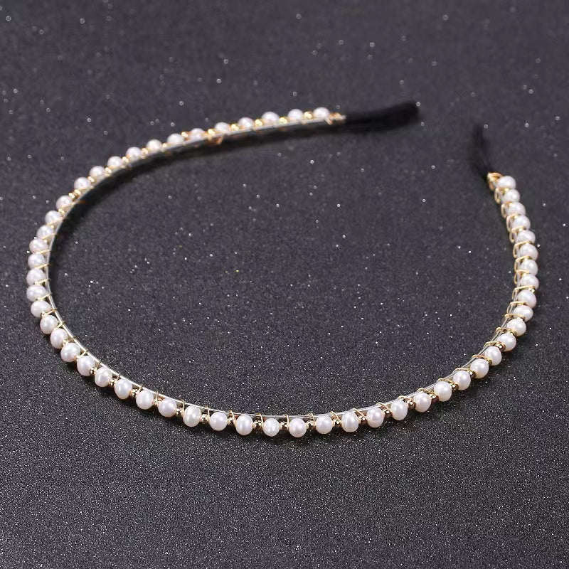 Fresh water pearl head band (H14)