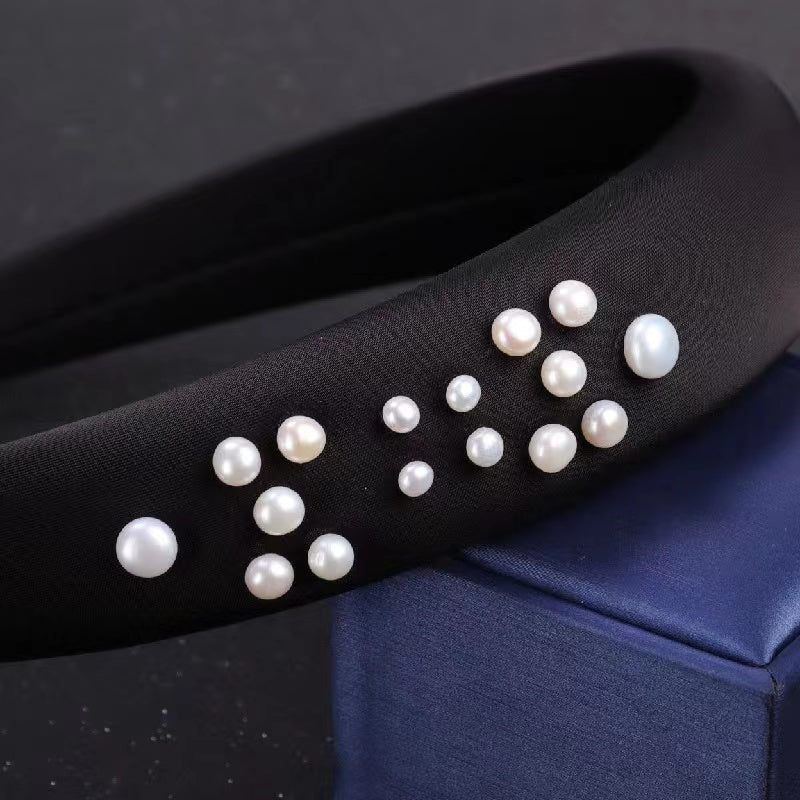 Fresh water pearl head band ( H9)