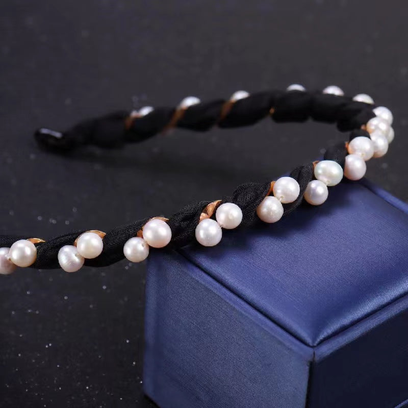 Fresh water pearl head band ( H8 )