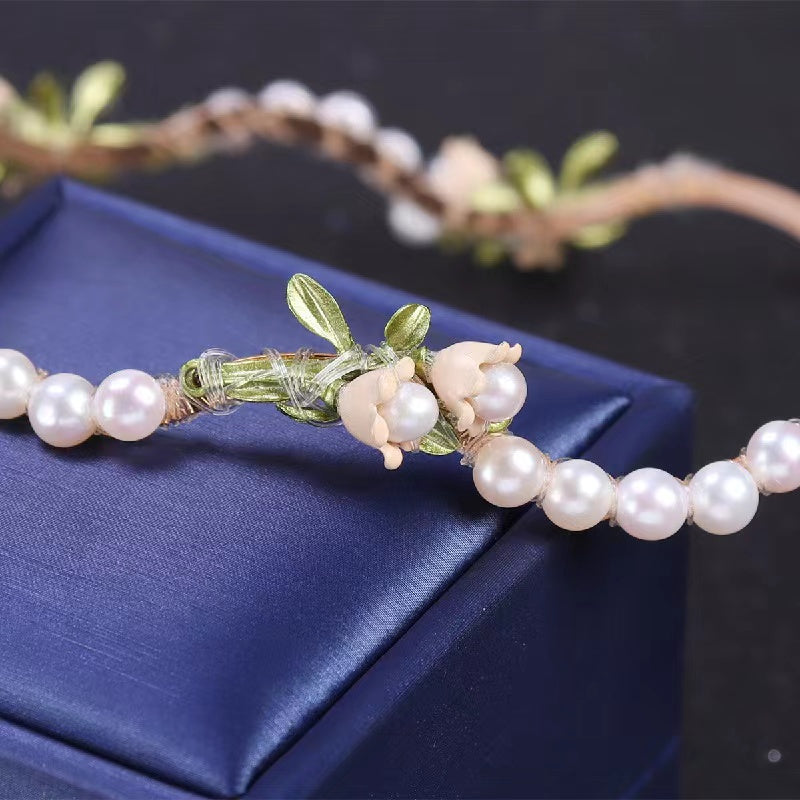 Fresh water pearl head band ( H5 )