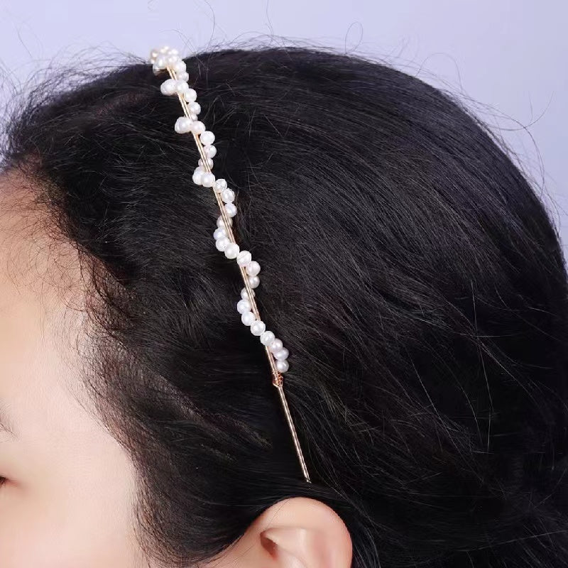 Fresh water pearl head band ( H4)