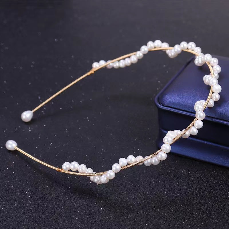 Fresh water pearl head band ( H4)