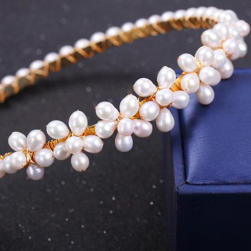 Fresh water pearl head band ( H1 )