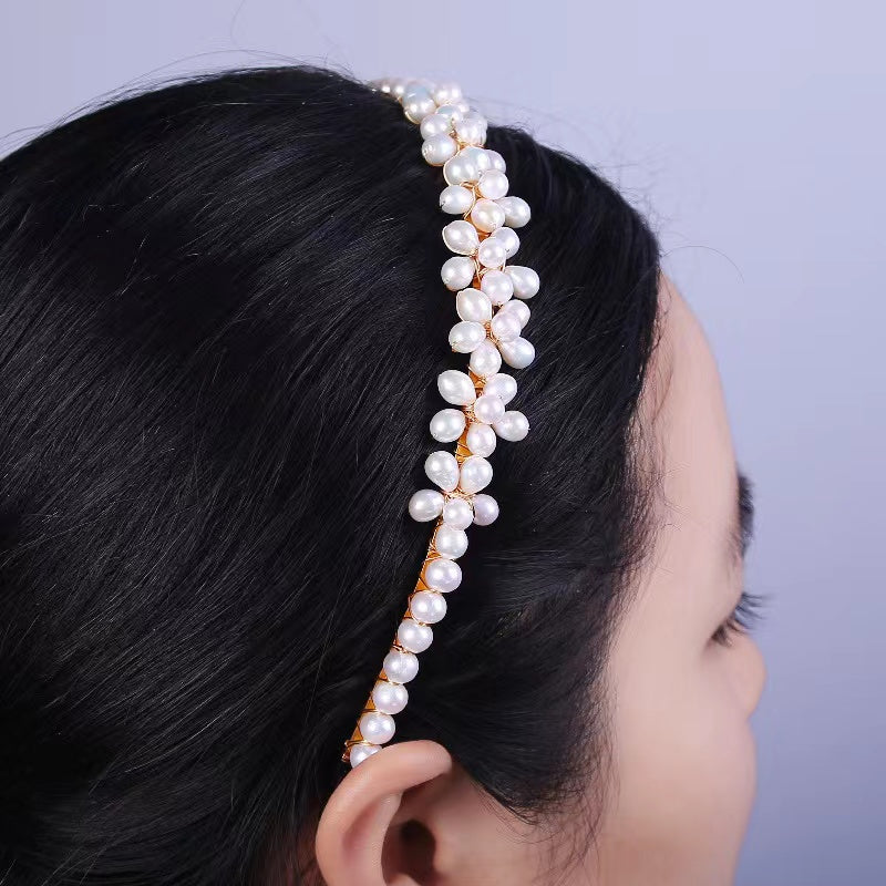 Fresh water pearl head band ( H1 )