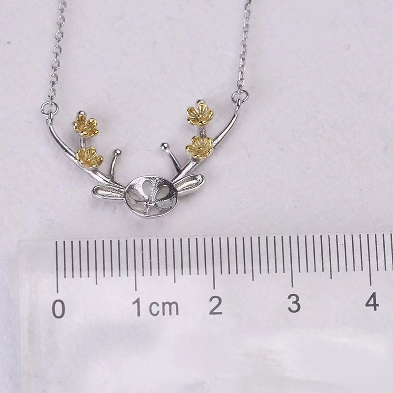 S925 sterling silver deer set setting