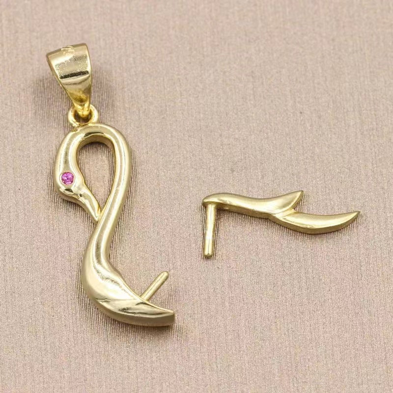 S925 sterling silver pendant setting (P12)