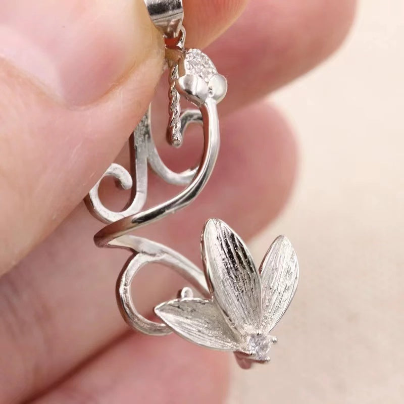 S925 sterling silver pendant setting for legendary baroque (P4)